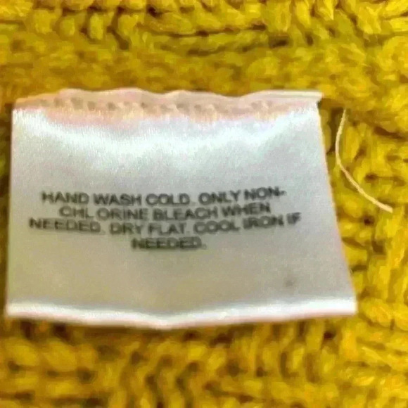 BY ARTISAN CABLE KNIT COWL NECK YELLOW CAP SLEEVE FALL SWEATER SZ M 💛 AUTUMN - Picture 7 of 8